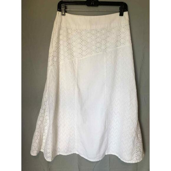Tribal Eyelet Lace White Skirt sz 2 Flowy Flared - Picture 2 of 7